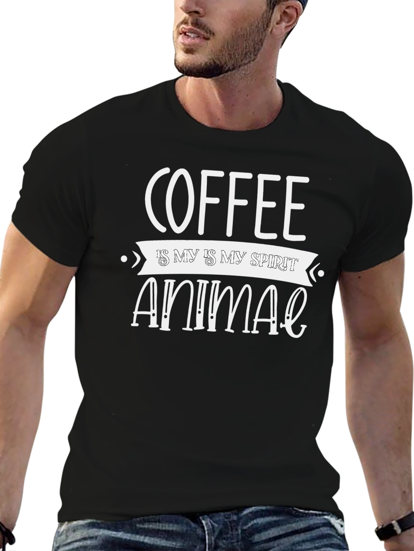 Coffee is My Spirit Animal Black T-Shirt