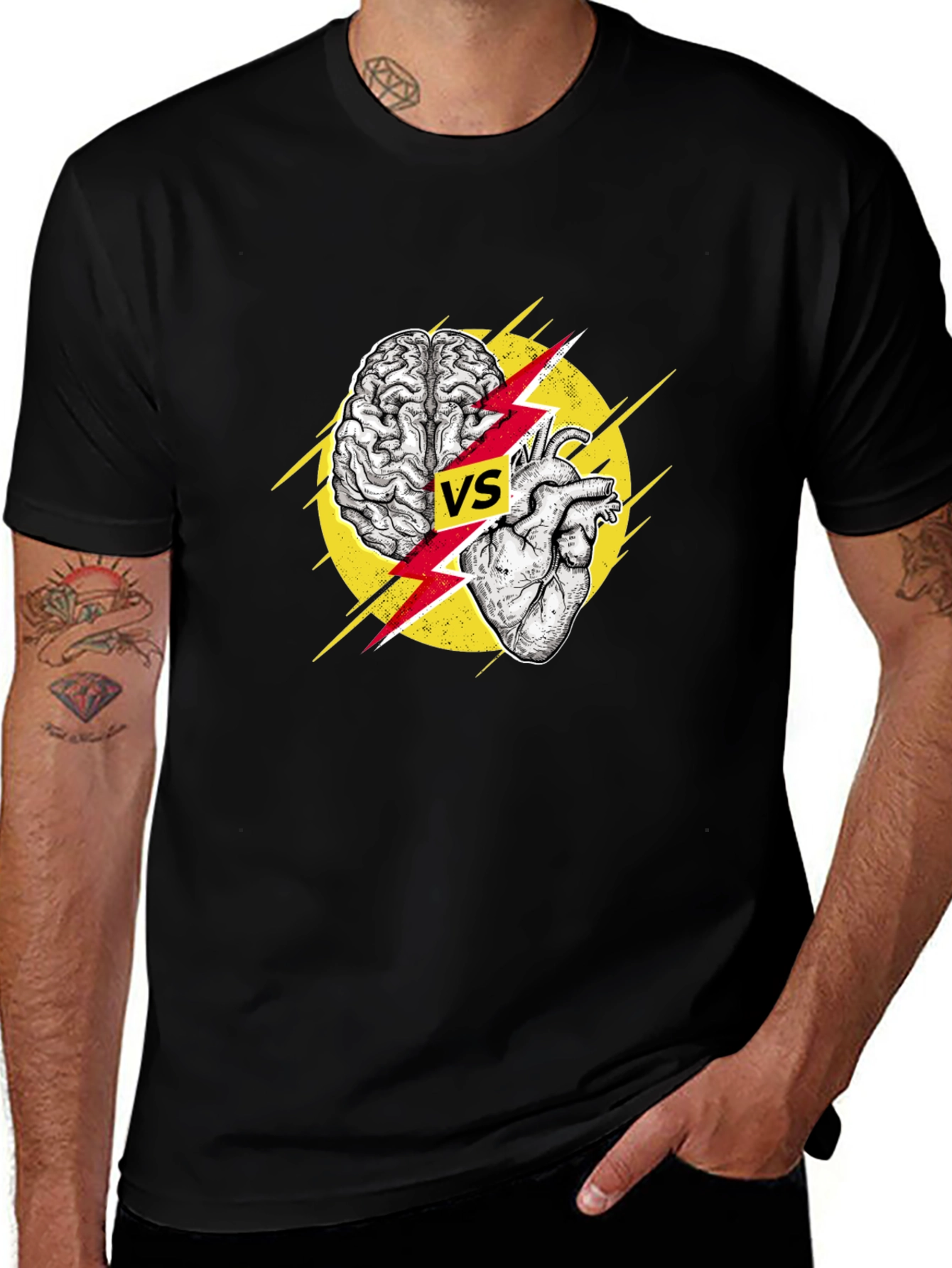 Brain vs Heart Graphic T-Shirt - Logic Meets Passion