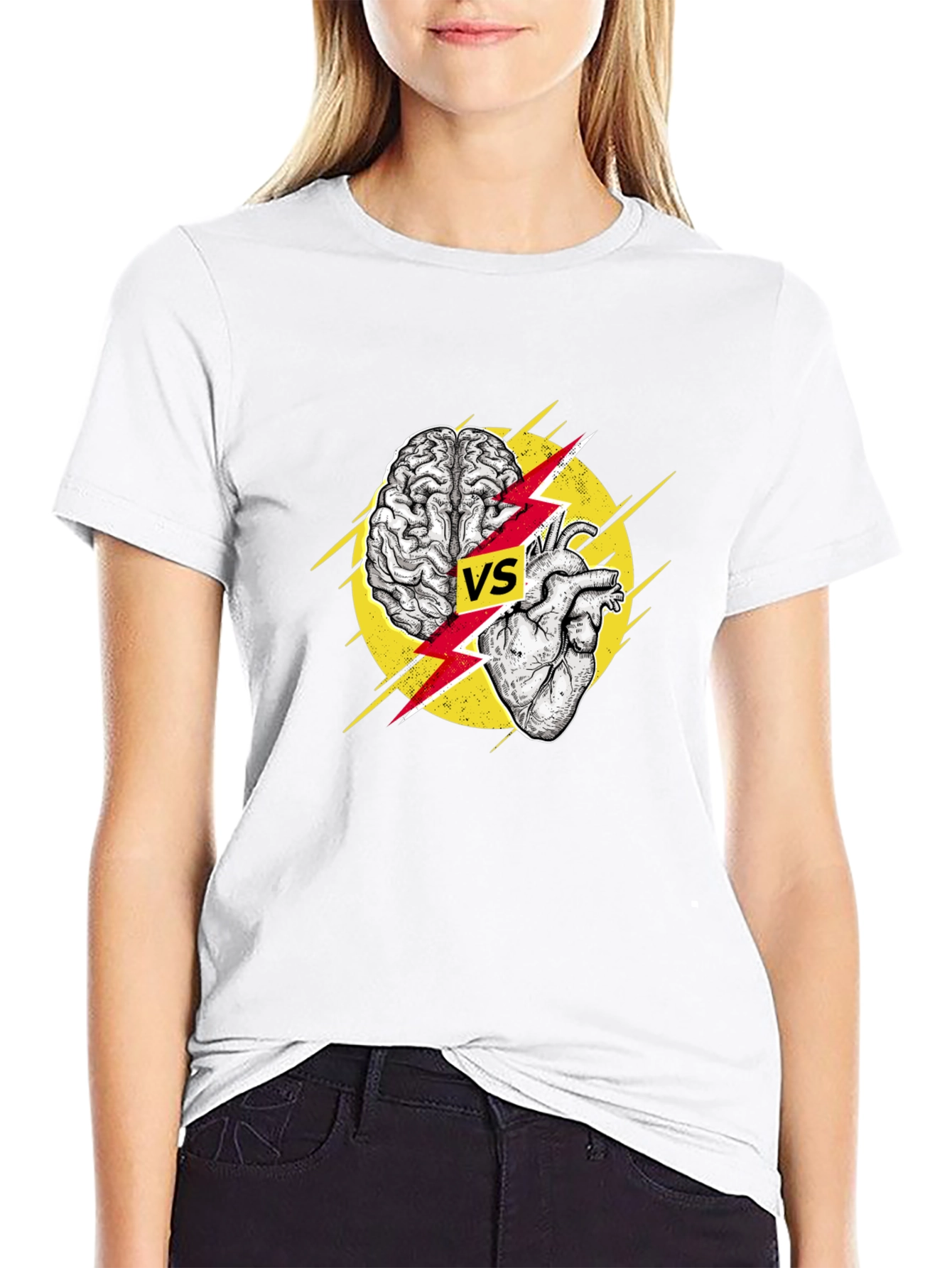 Brain vs Heart Graphic T-Shirt - Logic Meets Passion