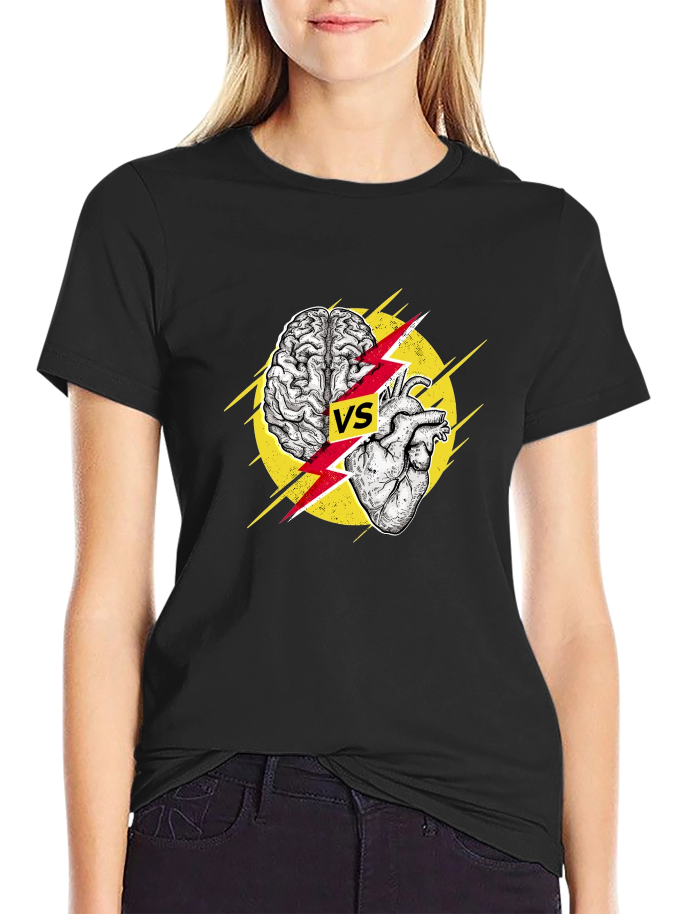 Brain vs Heart Graphic T-Shirt - Logic Meets Passion