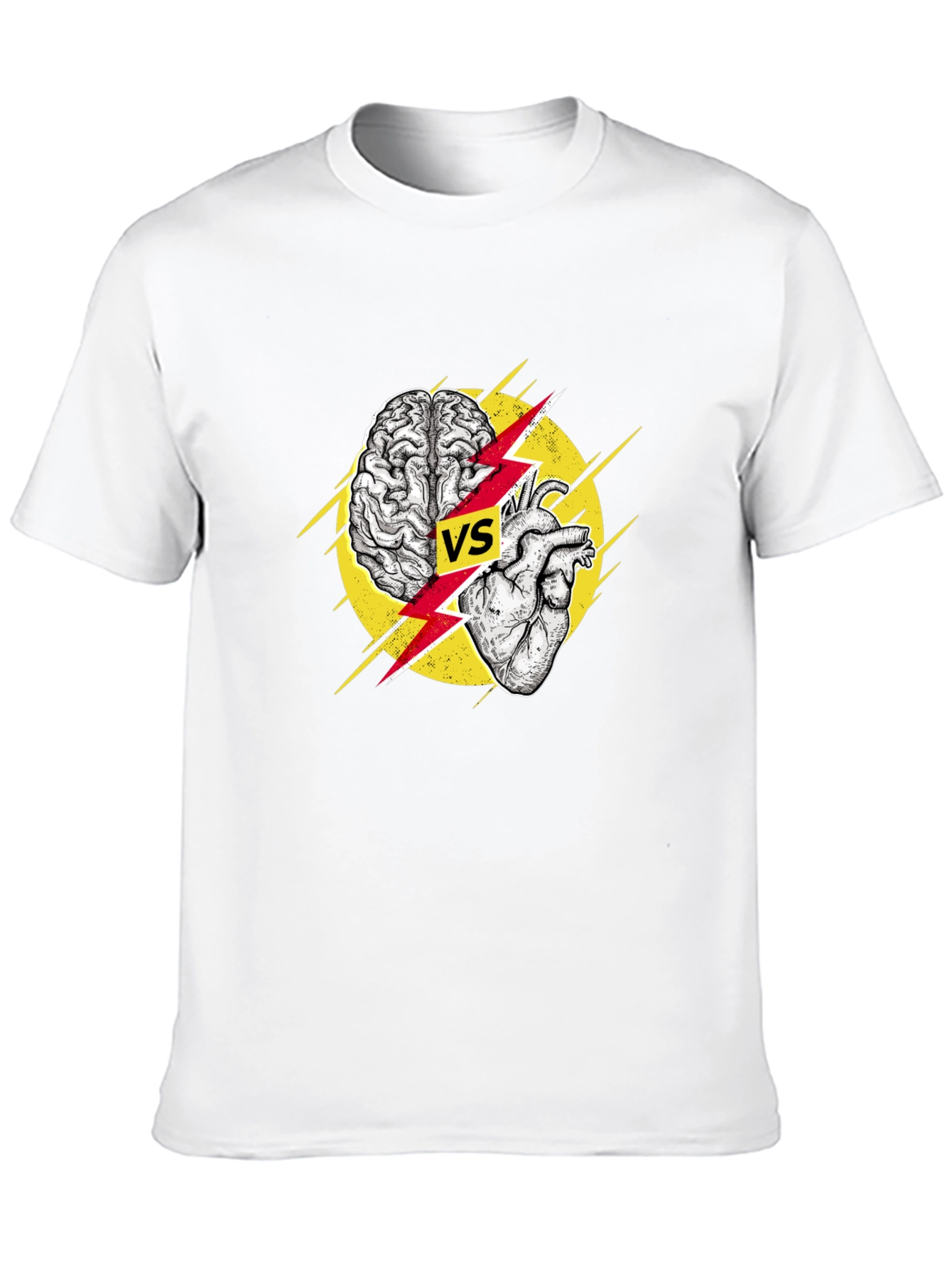 Brain vs Heart Graphic T-Shirt - Logic Meets Passion
