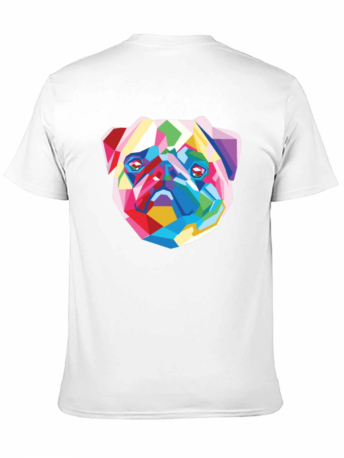 Geometric Pug Graphic Tee - Modern Art Shirt