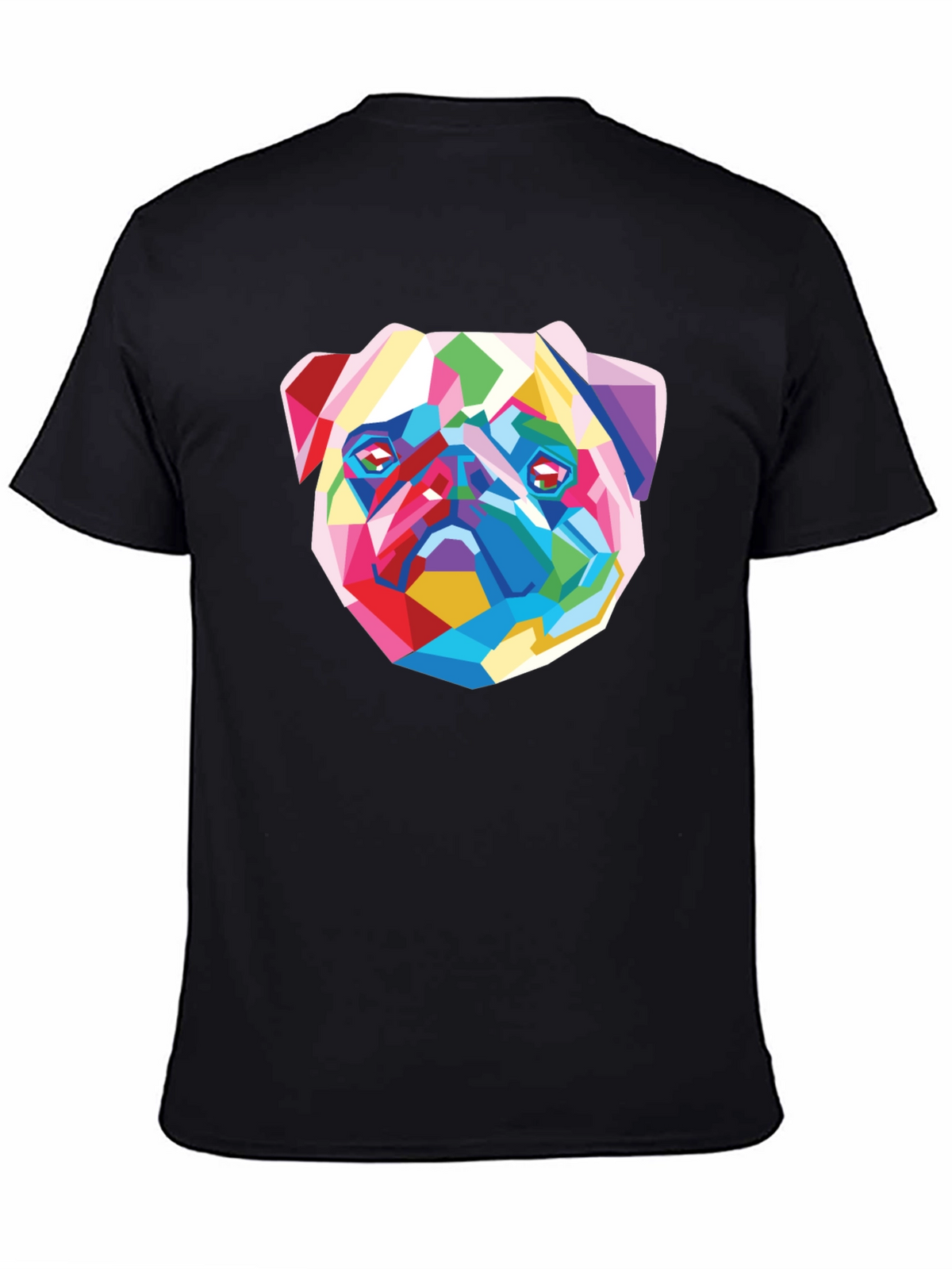 Geometric Pug Graphic Tee - Modern Art Shirt