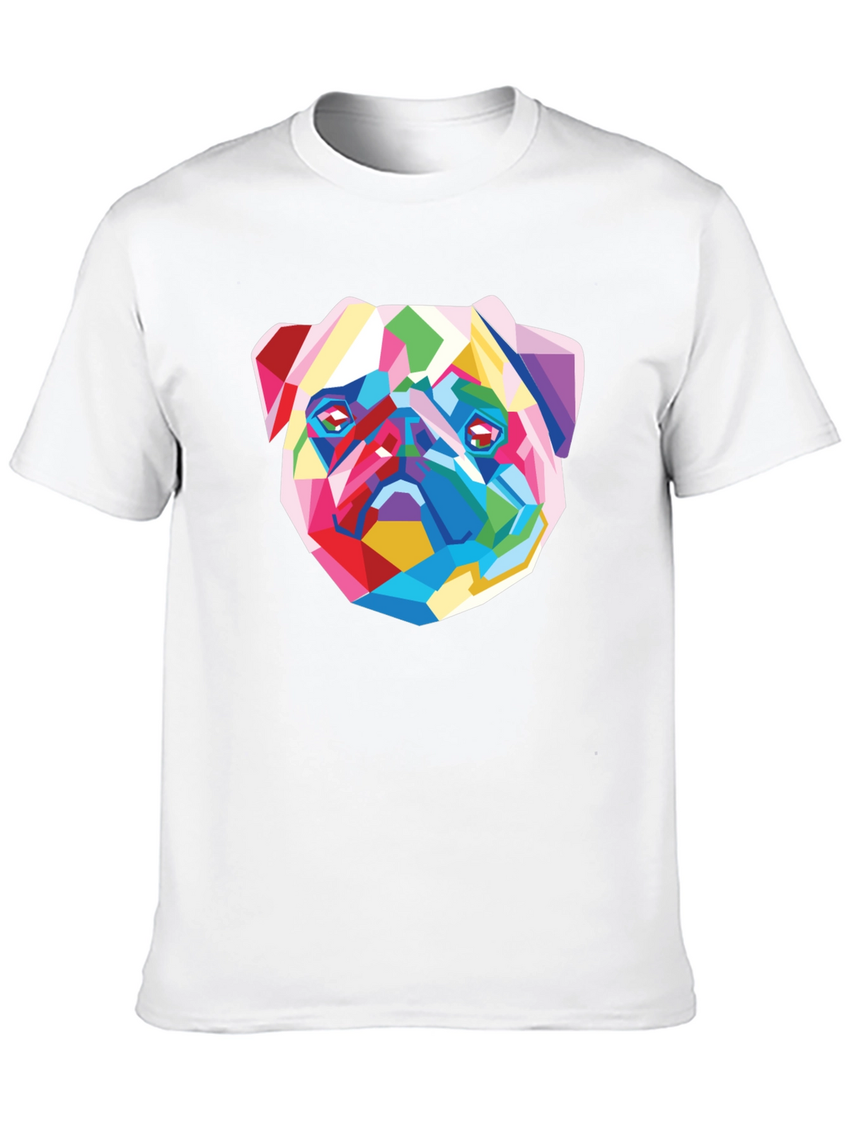 Geometric Pug Graphic Tee - Modern Art Shirt