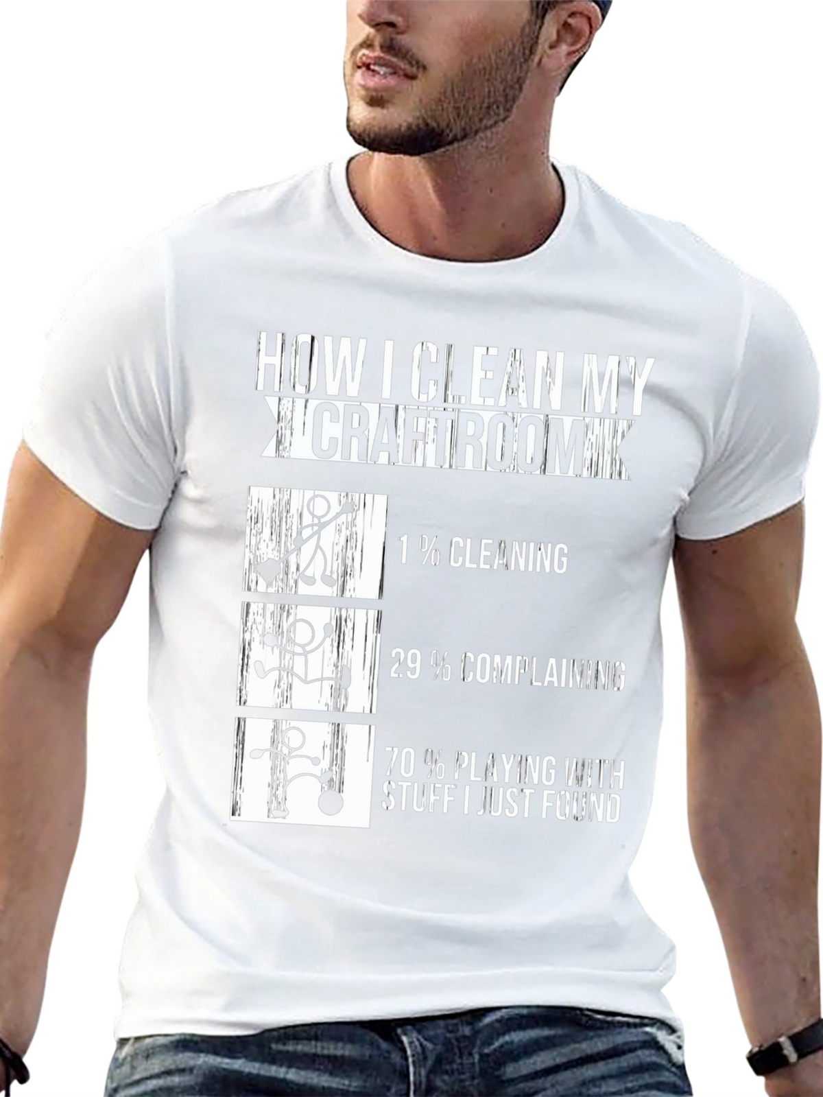 Craft Room Cleaning T-Shirt - Funny Crafting Humor