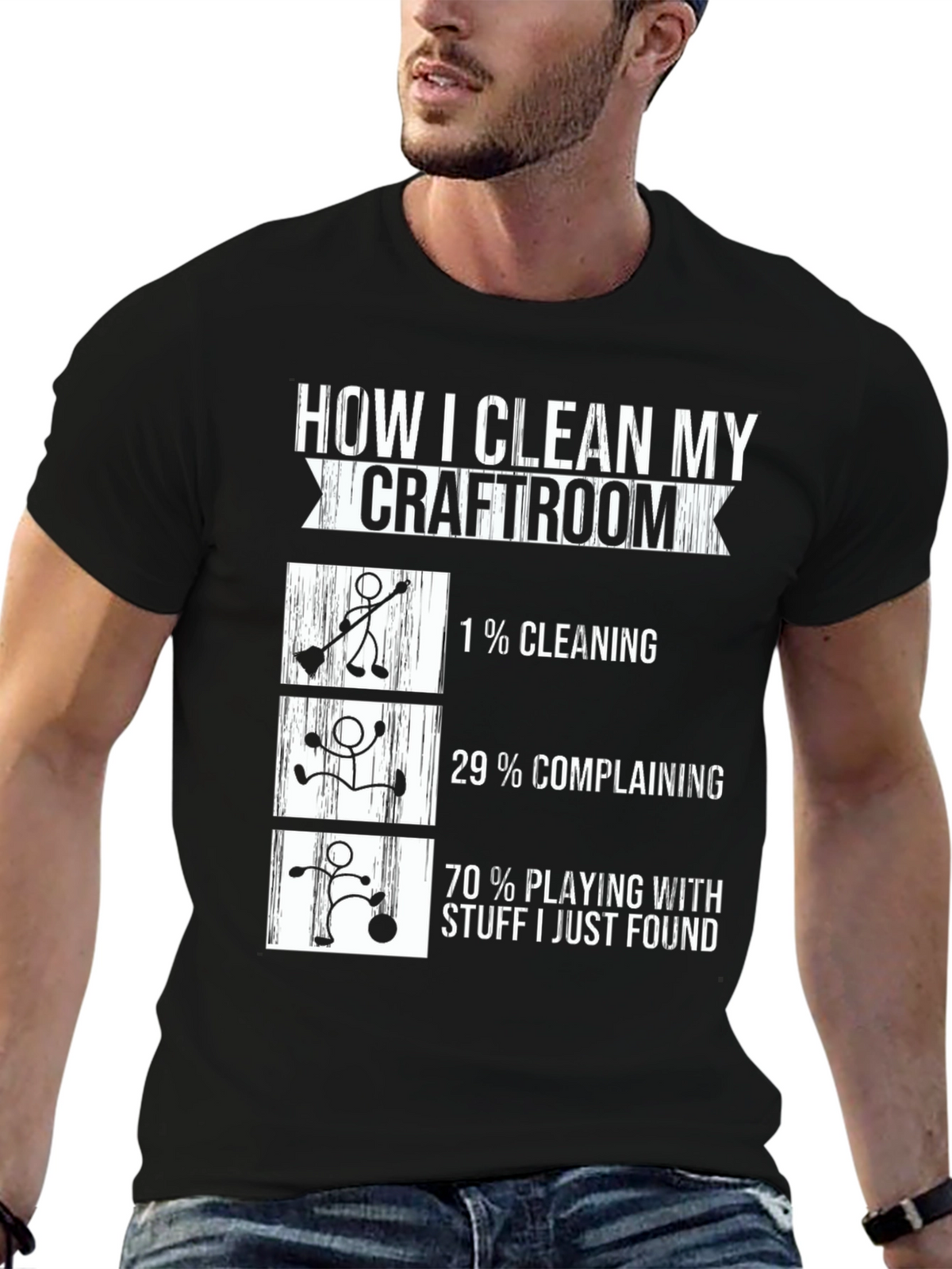 Craft Room Cleaning T-Shirt - Funny Crafting Humor