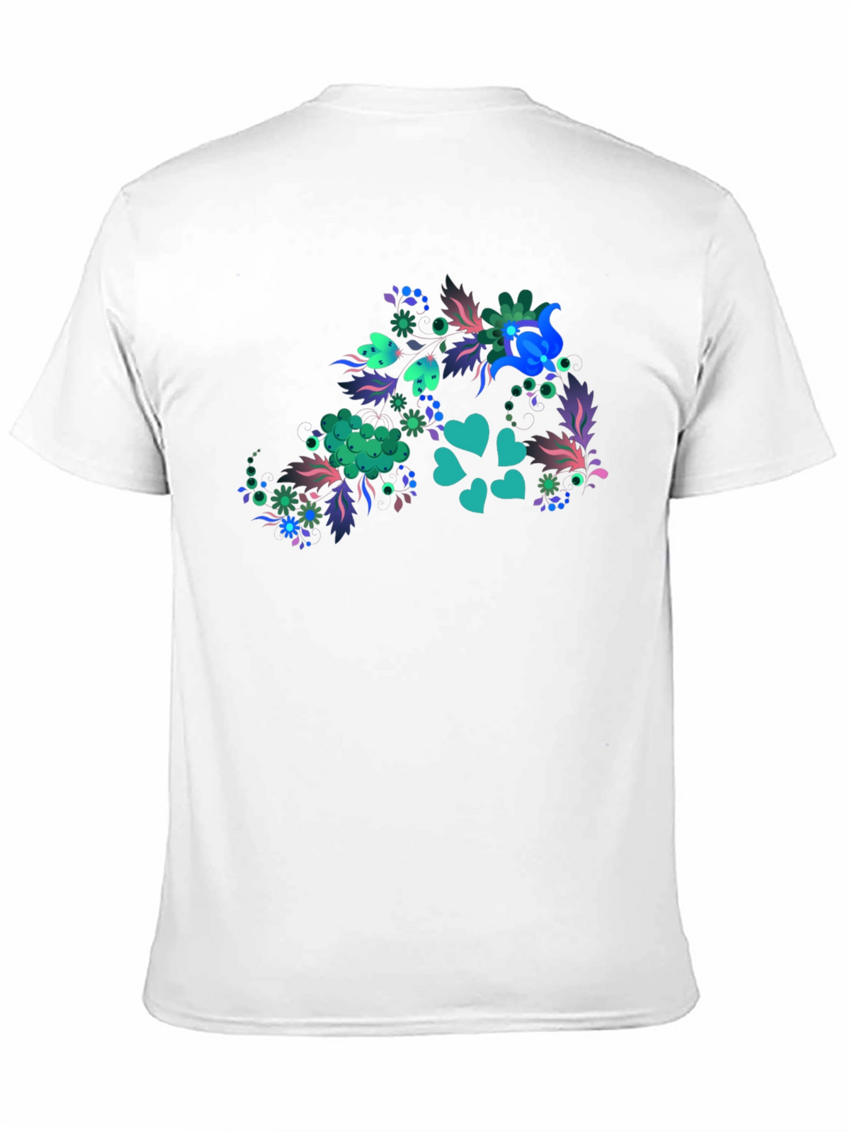 Floral Heart Tee - Mens Black T-Shirt