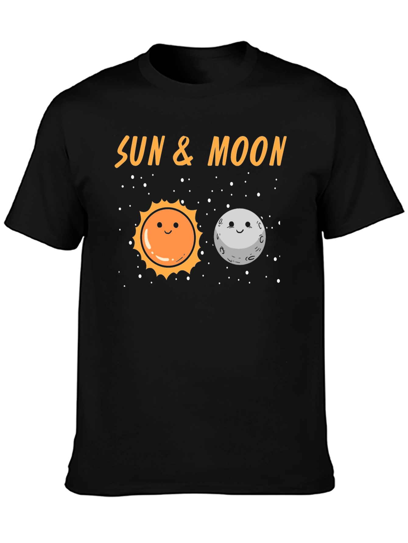 Sun & Moon Graphic T-Shirt - Black Crew Neck