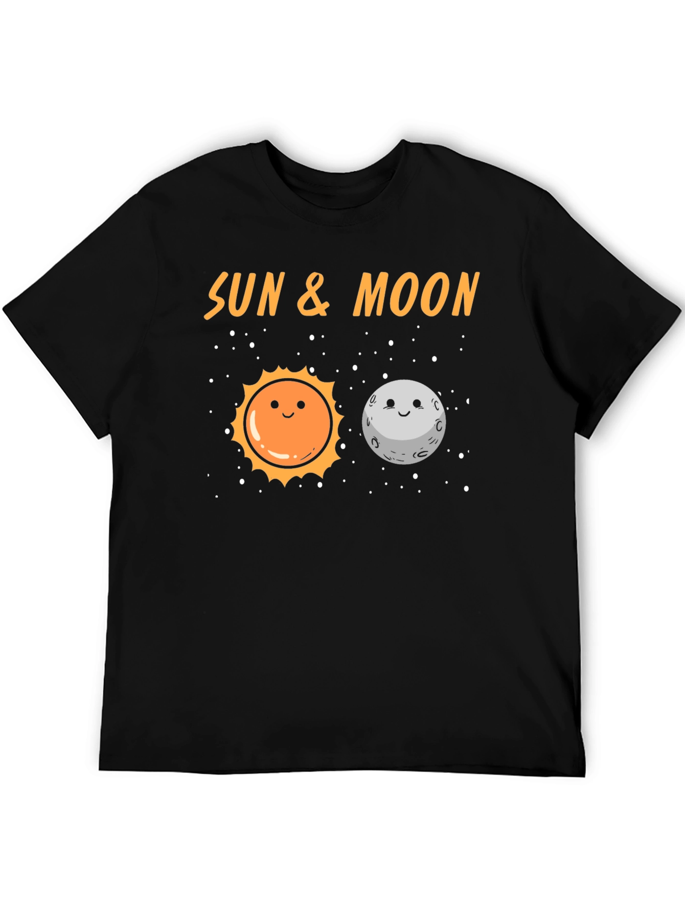 Sun & Moon Graphic T-Shirt - Black Crew Neck