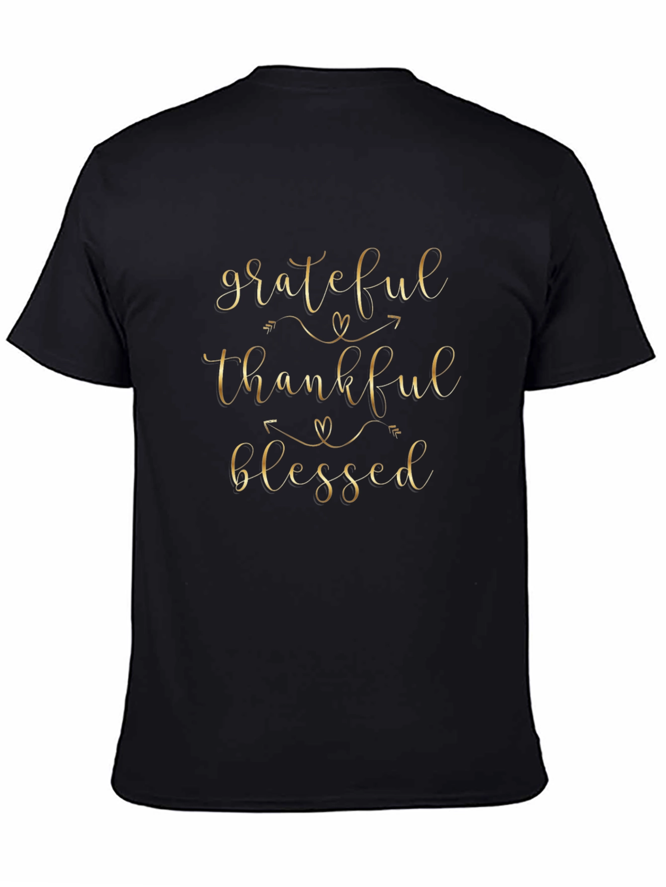 Grateful Thankful Blessed Black T-Shirt