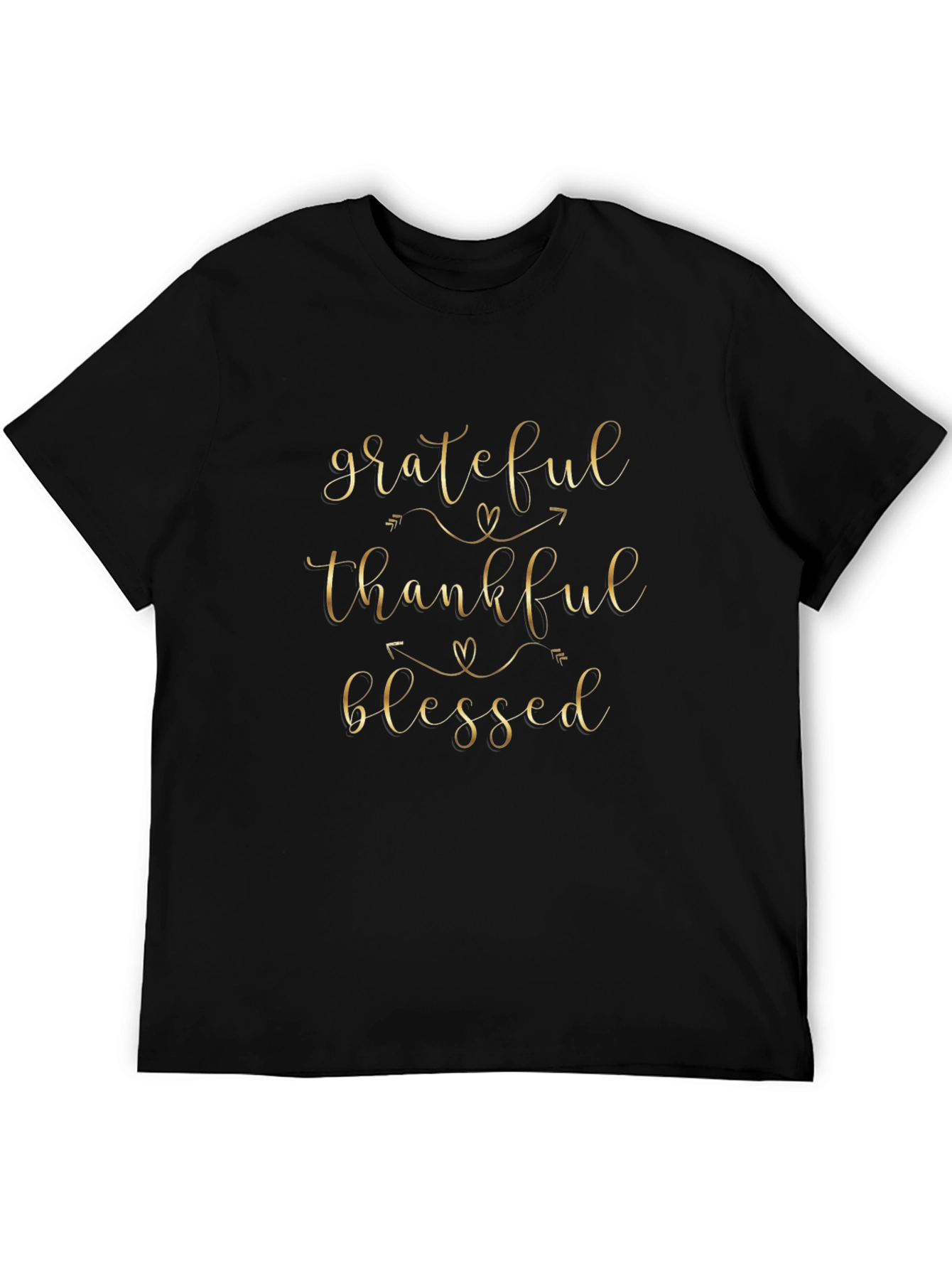 Grateful Thankful Blessed Black T-Shirt