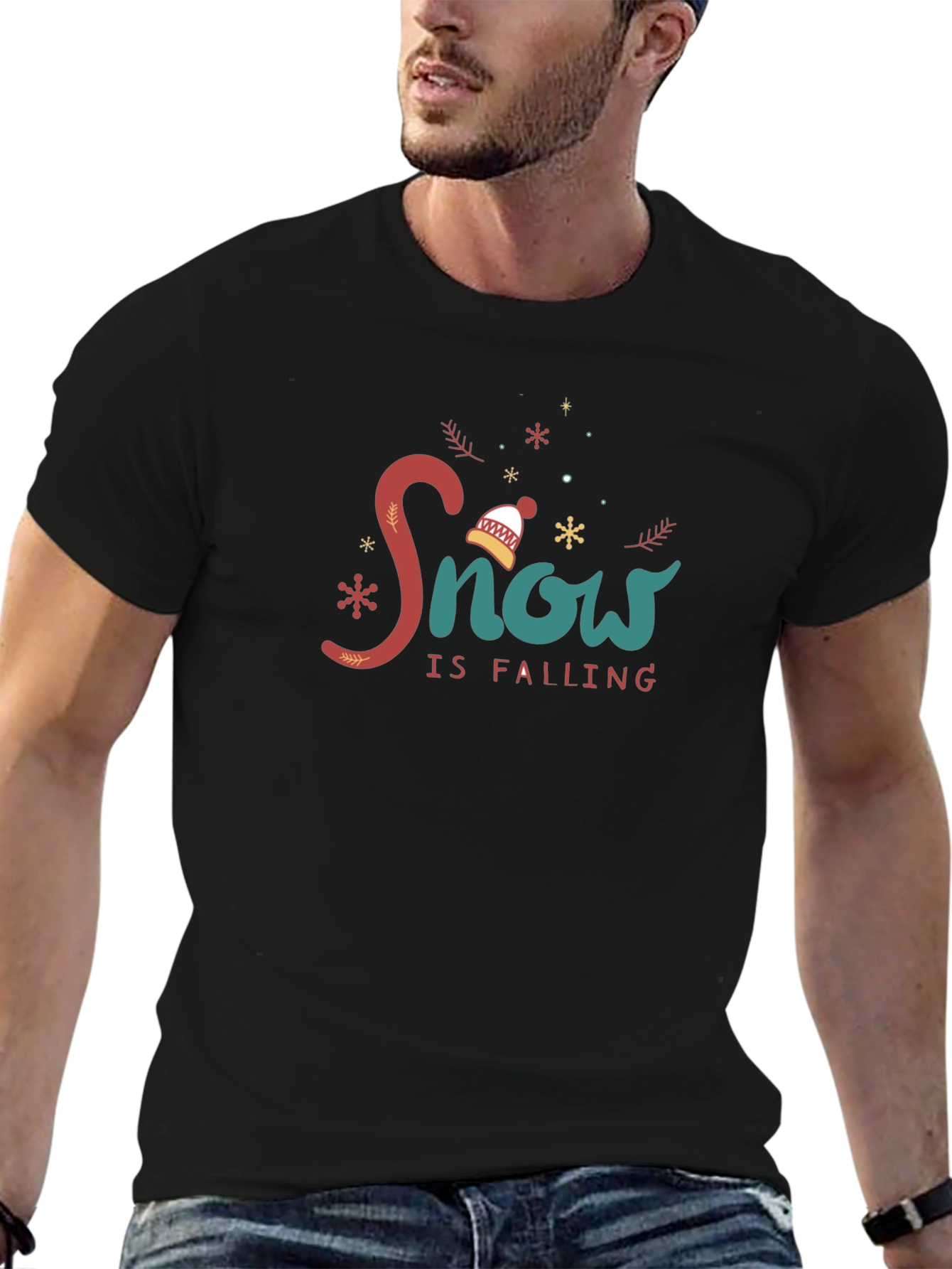 Snow is Falling Black Graphic Tee