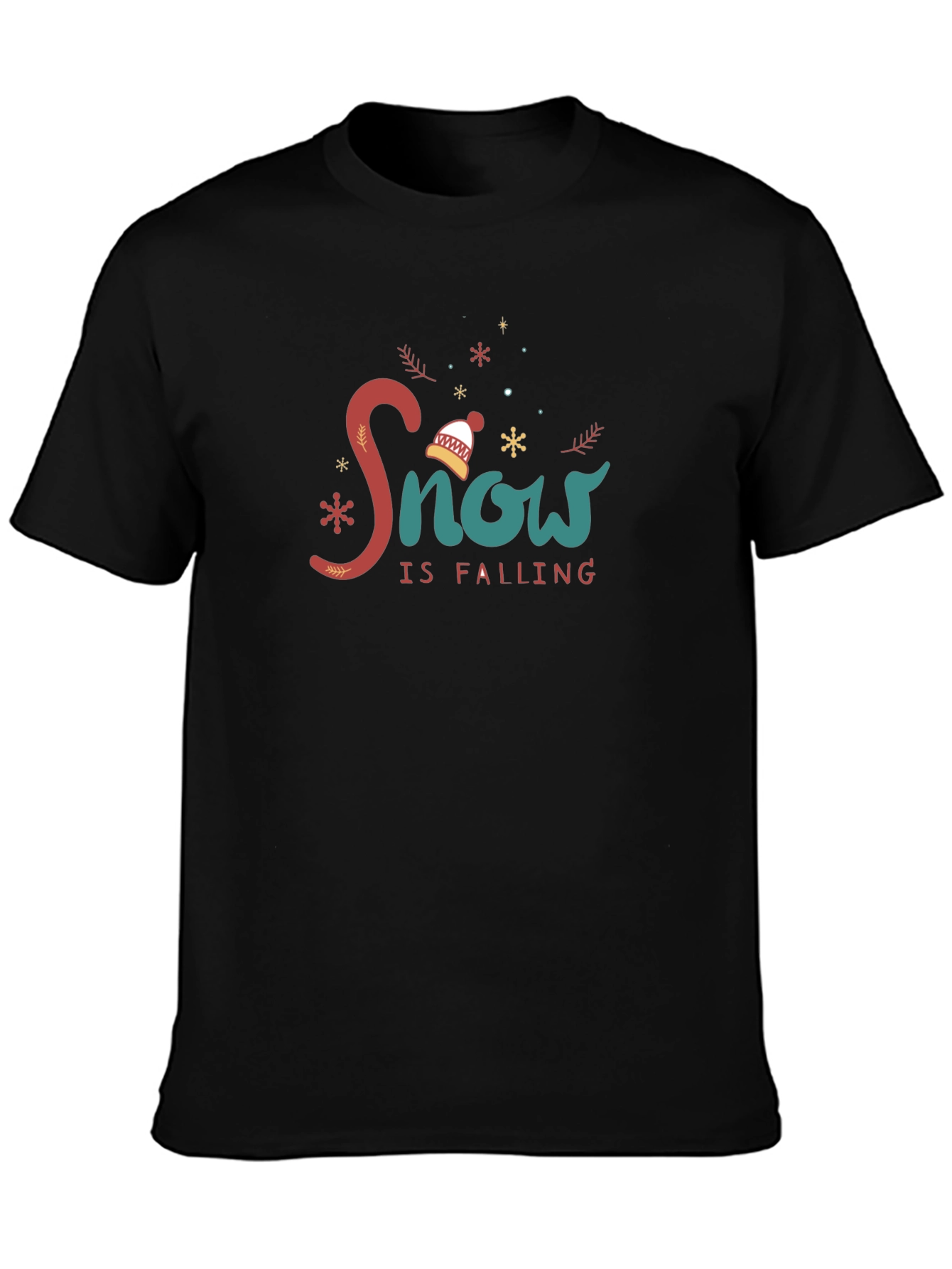 Snow is Falling Black Graphic Tee