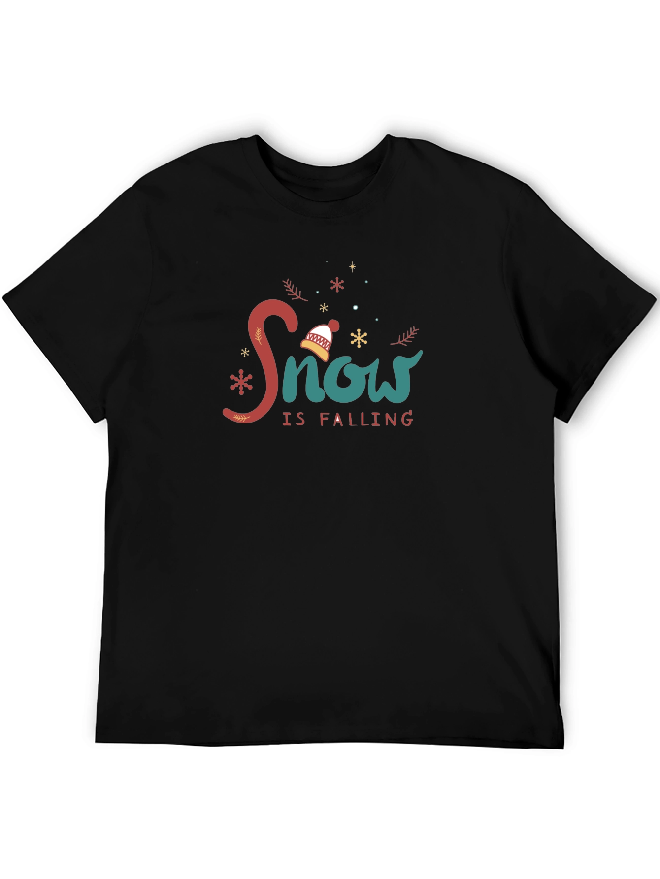 Snow is Falling Black Graphic Tee