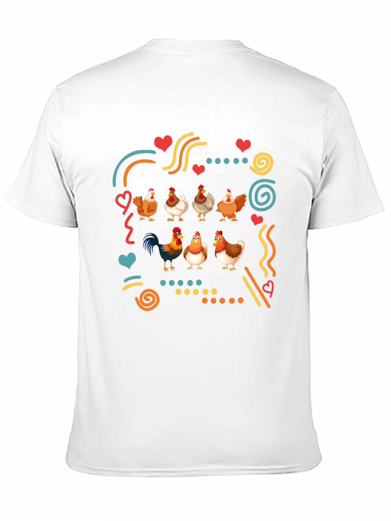 Fun Chicken Graphic Black T-Shirt