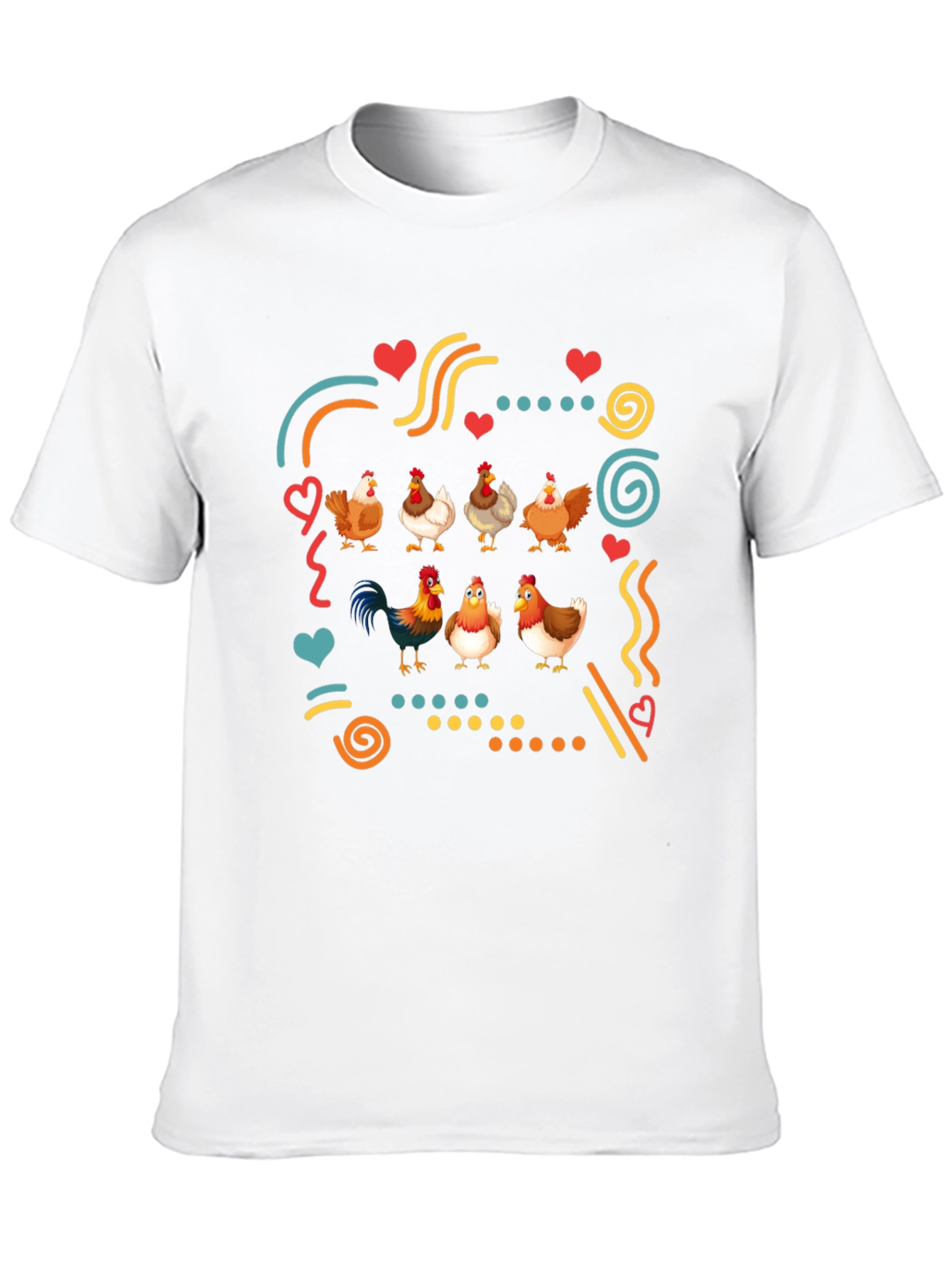 Fun Chicken Graphic Black T-Shirt