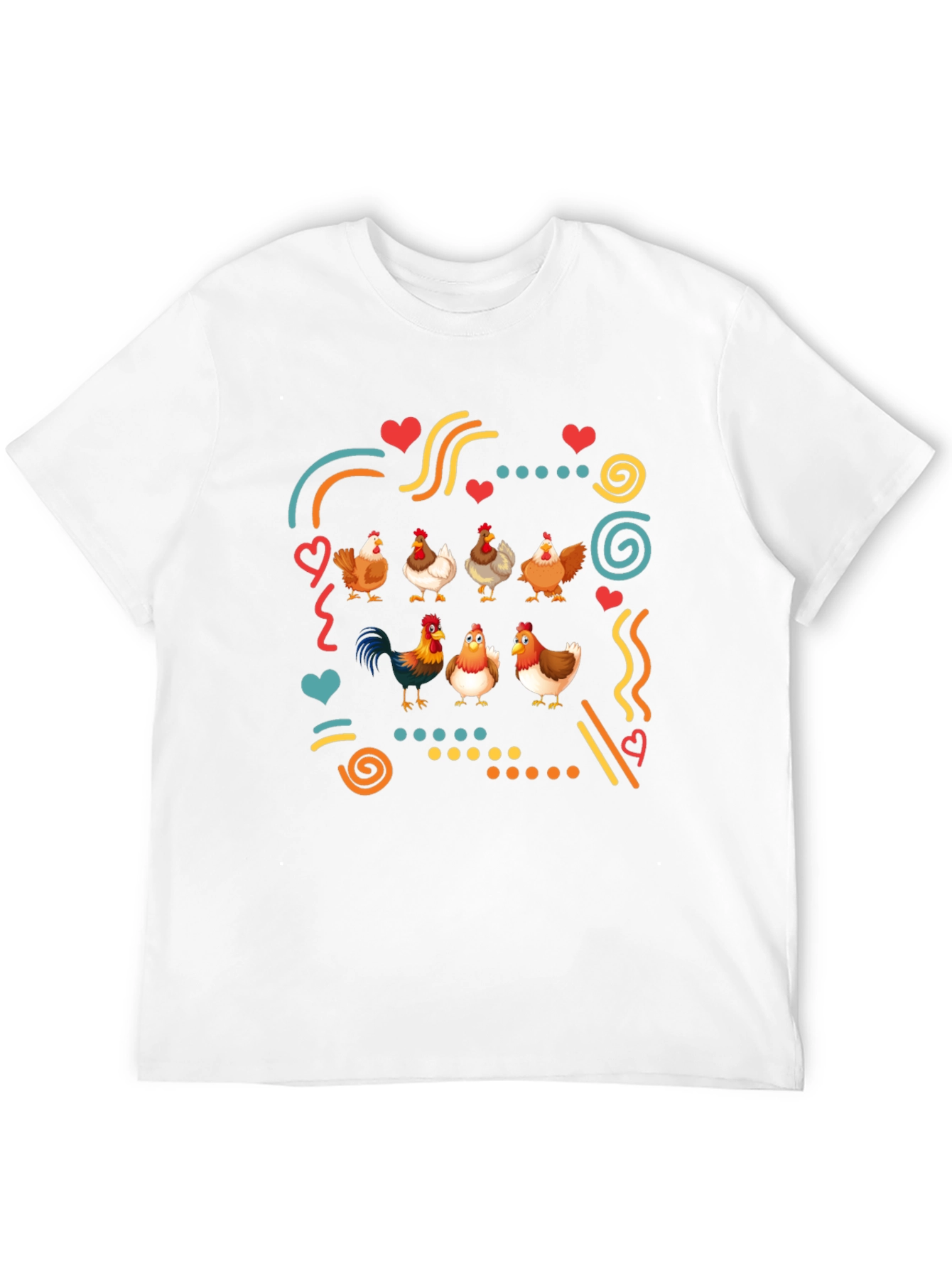 Fun Chicken Graphic Black T-Shirt