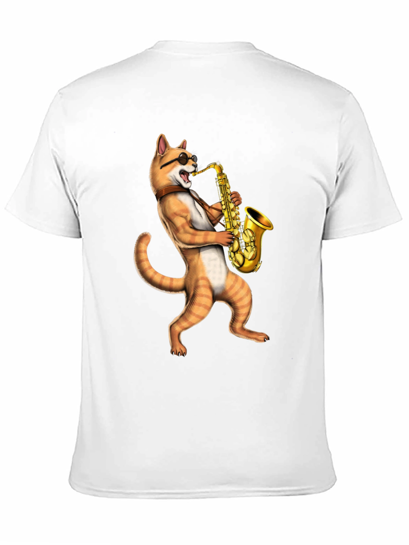 Cat Saxophone Musician T-Shirt - Cool Novelty Tee