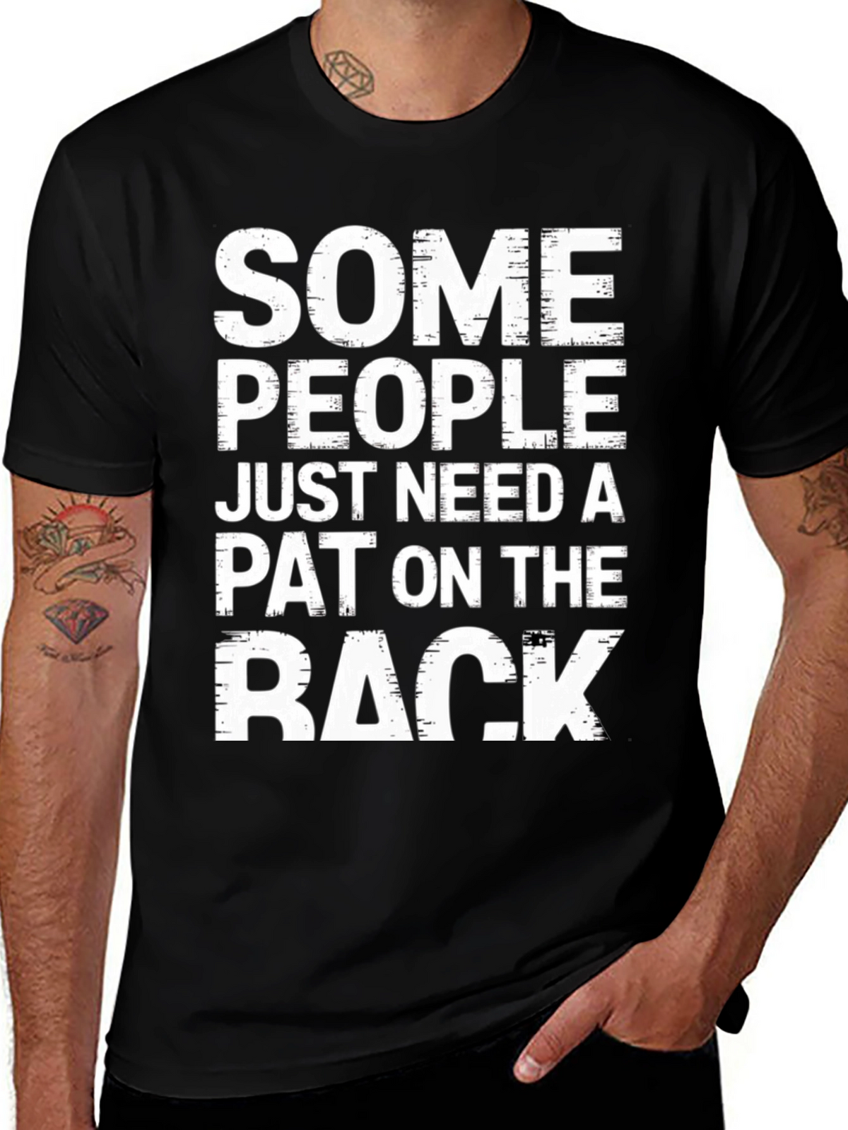 Humorous Pat on the Back Graphic T-Shirt
