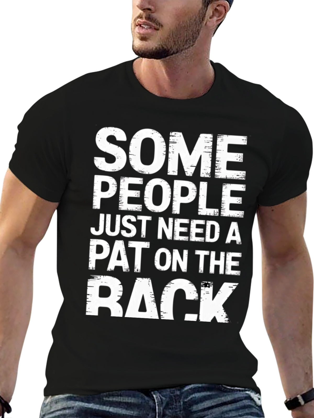 Humorous Pat on the Back Graphic T-Shirt