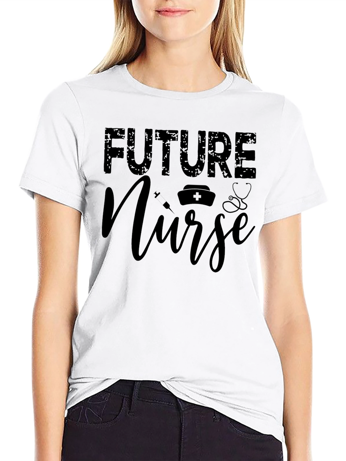Future Nurse Graphic T-Shirt - Black