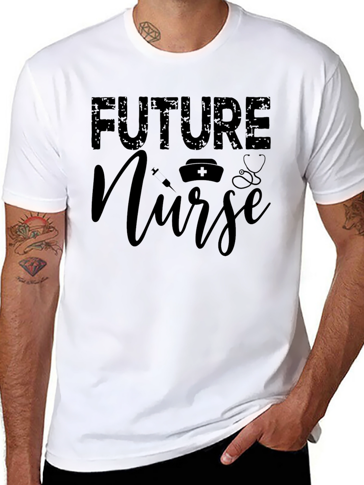 Future Nurse Graphic T-Shirt - Black