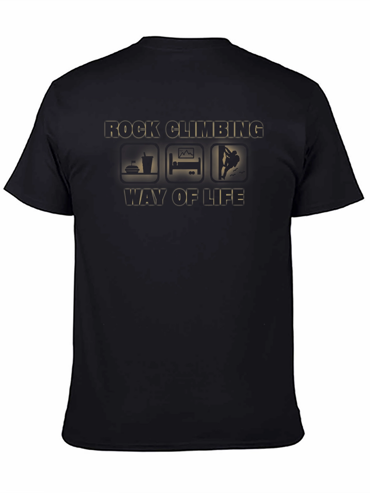 Rock Climbing Way of Life Black T-Shirt