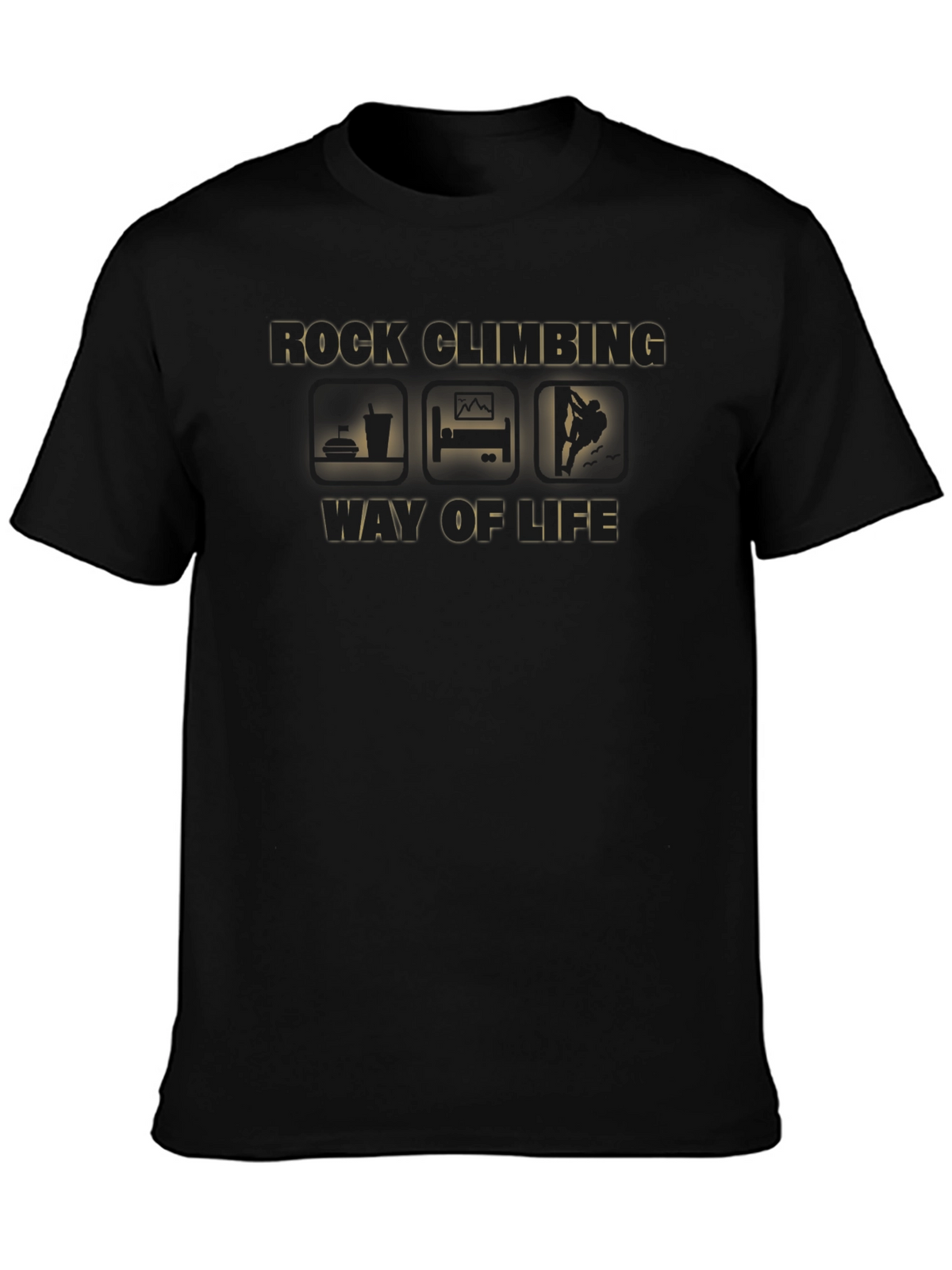 Rock Climbing Way of Life Black T-Shirt