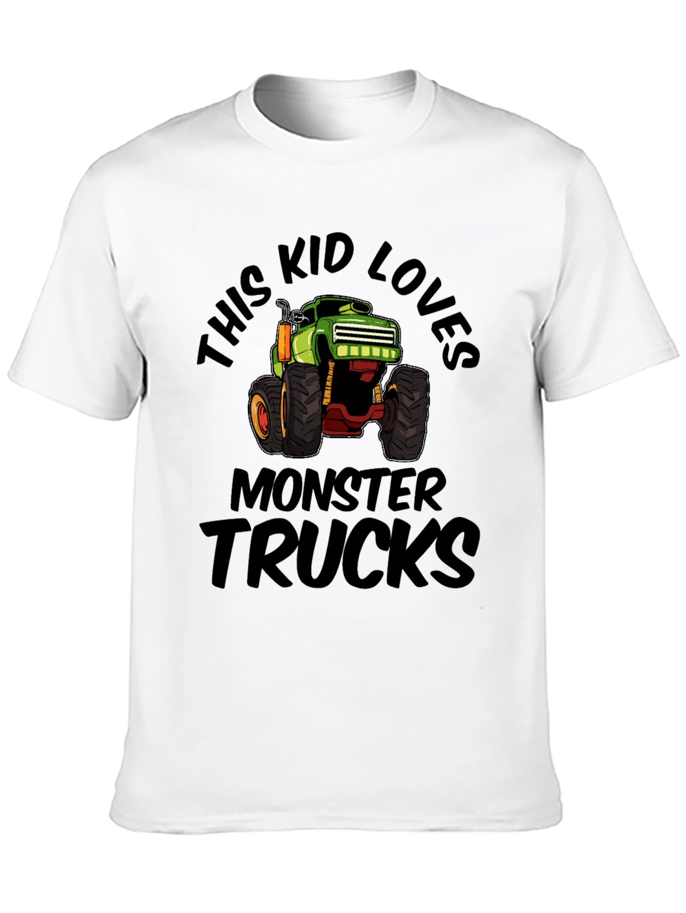 Monster Truck Kids Black Cotton T-Shirt