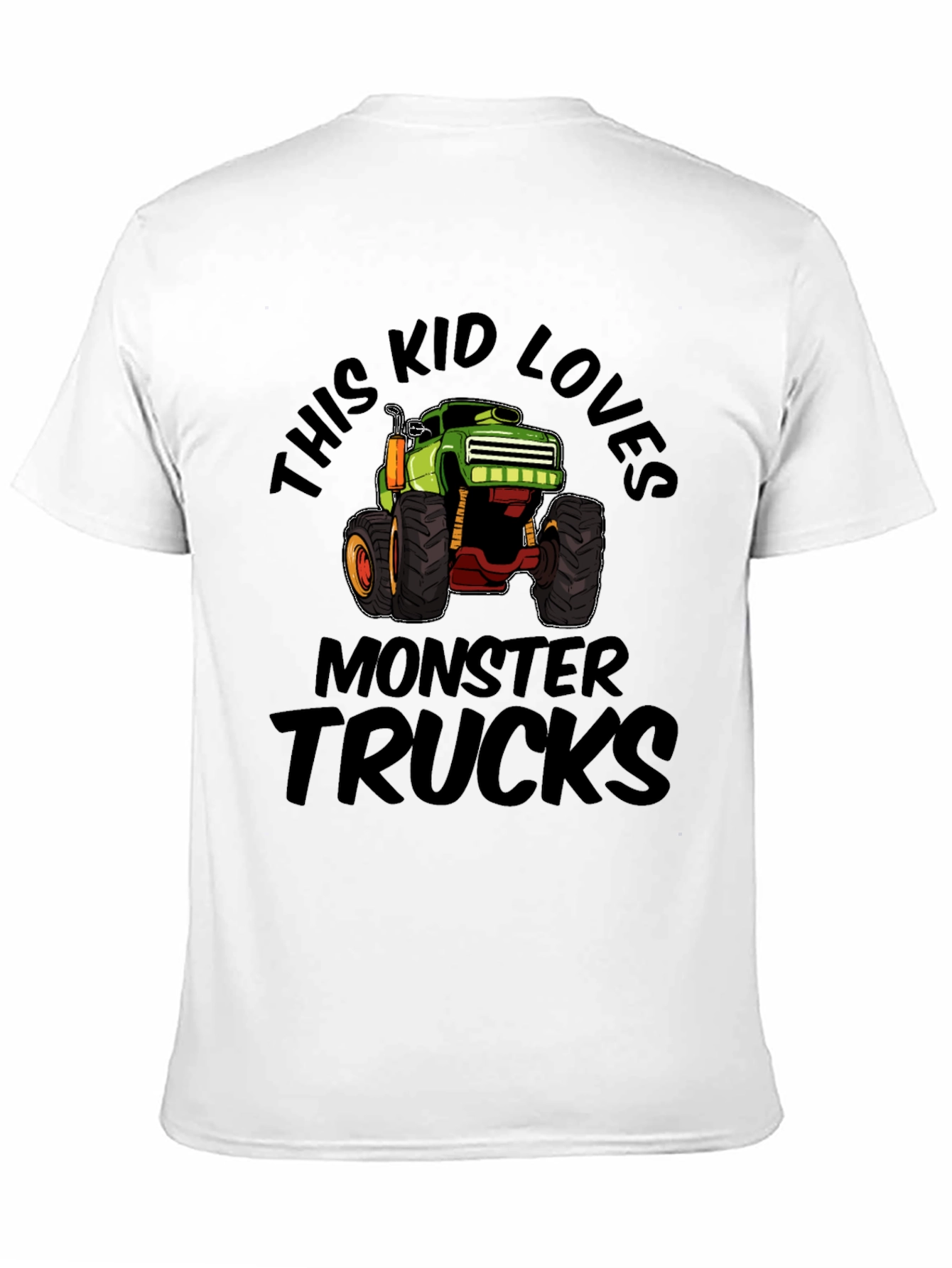 Monster Truck Kids Black Cotton T-Shirt