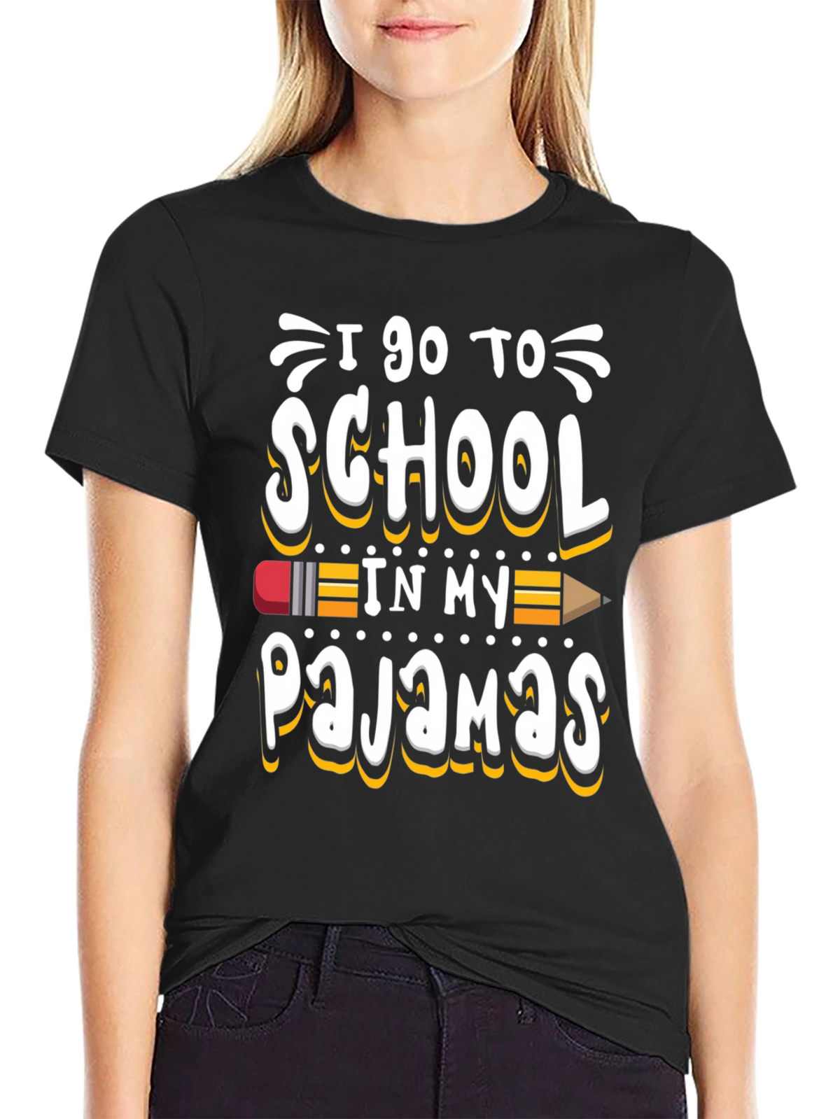 I Go to School in My Pajamas Graphic Tee