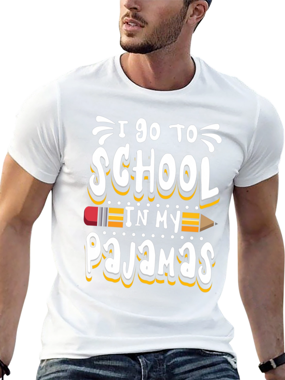 I Go to School in My Pajamas Graphic Tee