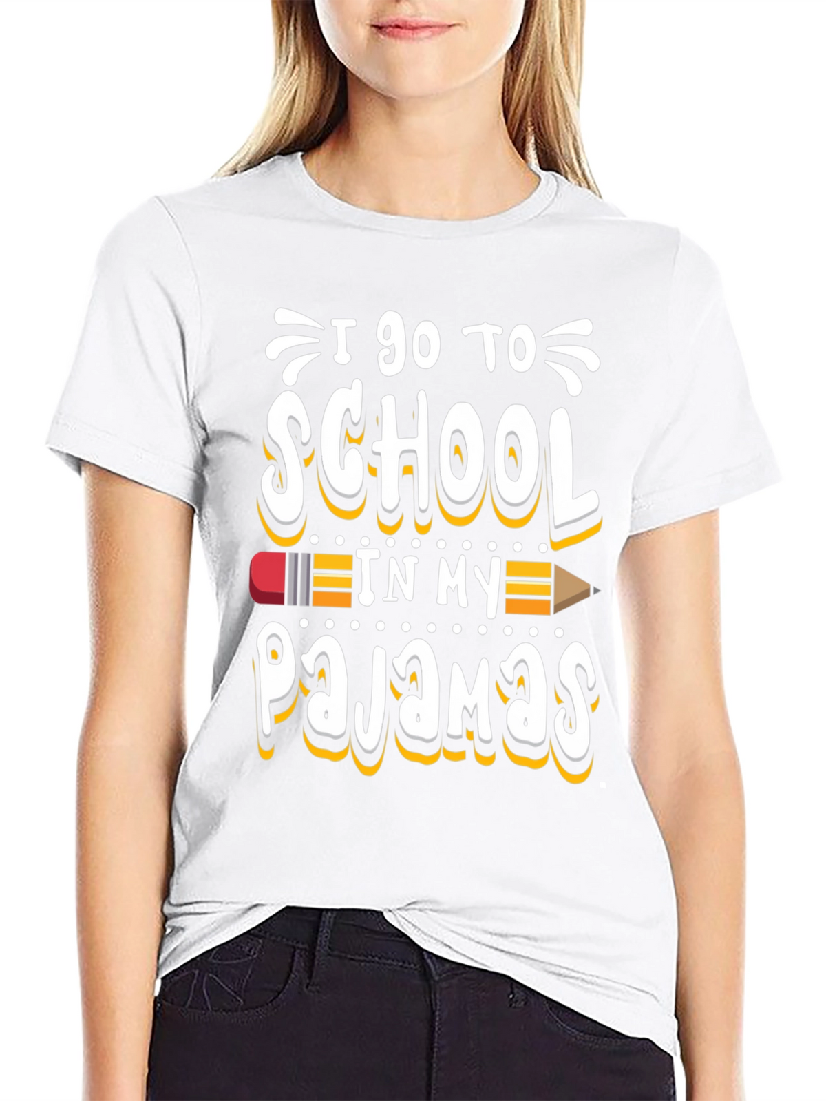 I Go to School in My Pajamas Graphic Tee