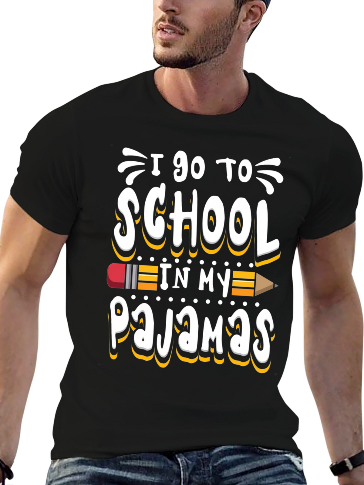 I Go to School in My Pajamas Graphic Tee