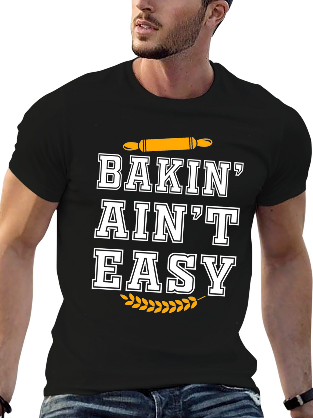 Baking Aint Easy Black T-Shirt