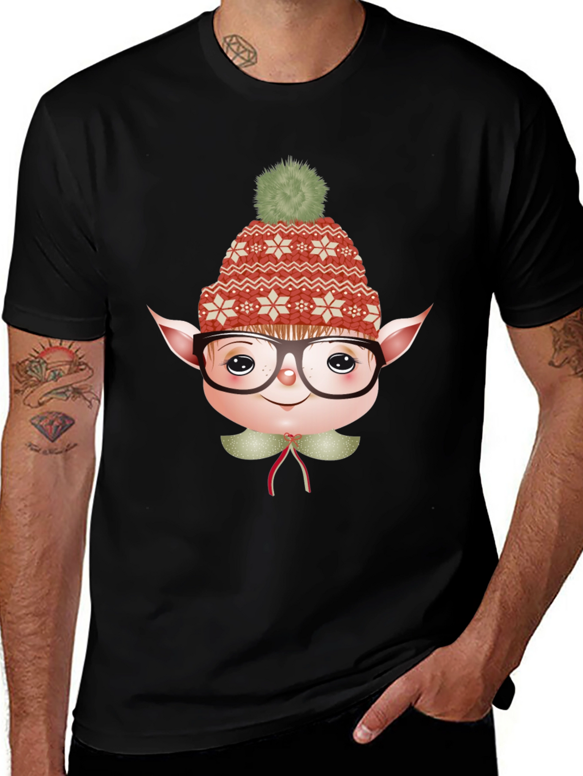 Festive Elf Graphic Tee - Holiday Fun!