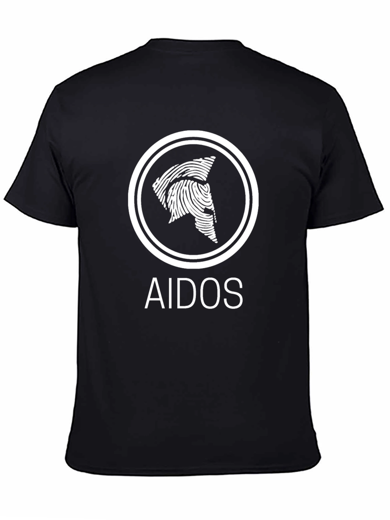 Aidos Black T-Shirt - Fingerprint Spartan Design
