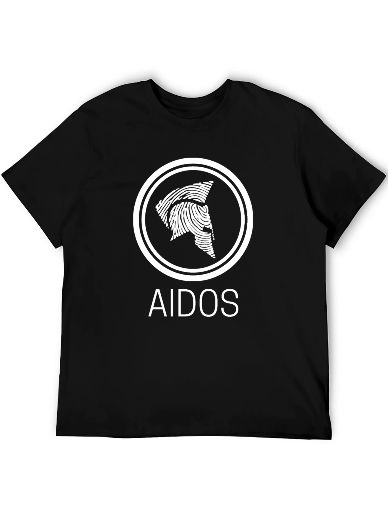 Aidos Black T-Shirt - Fingerprint Spartan Design