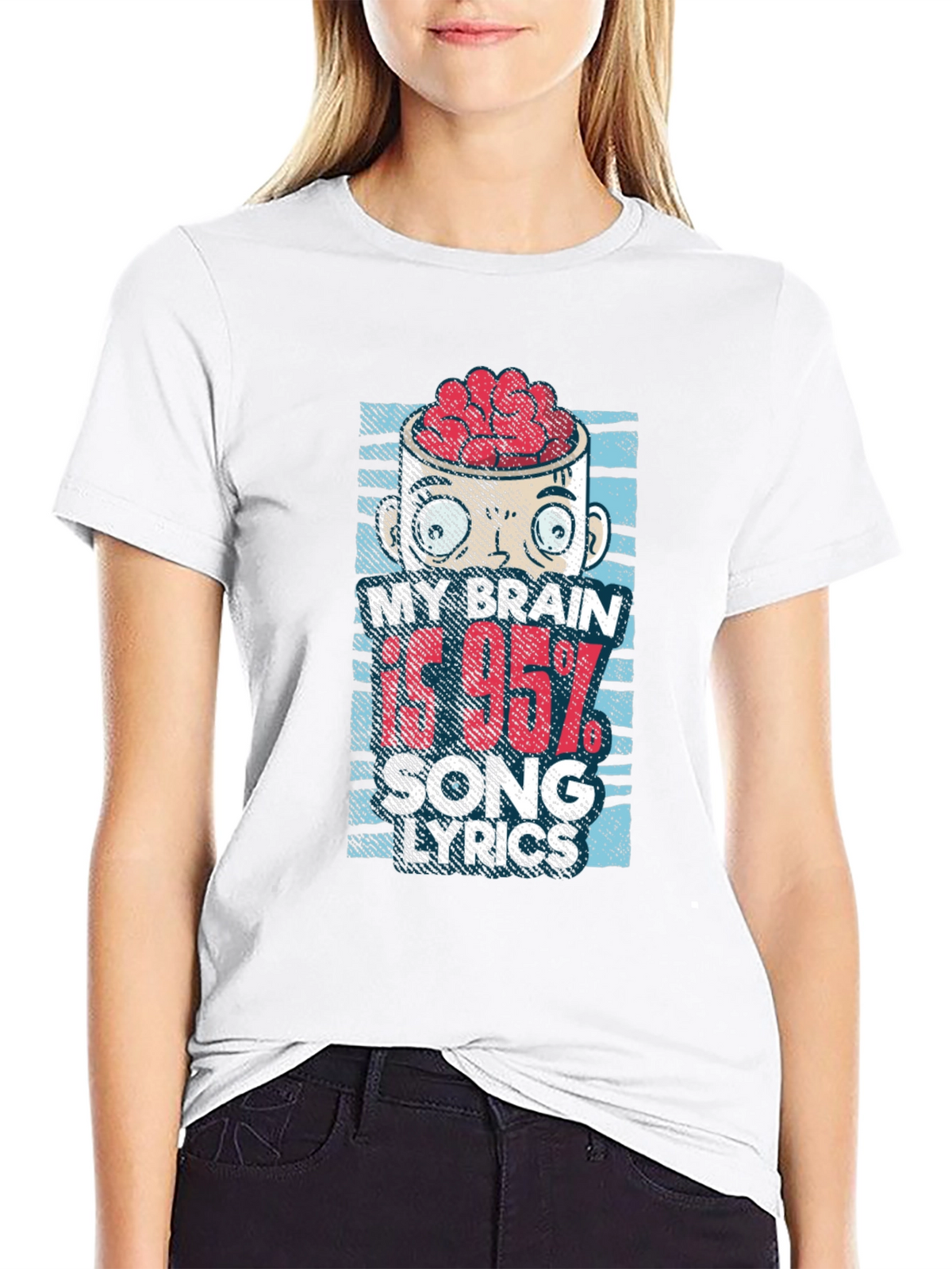 My Brain is 95% Song Lyrics T-Shirt