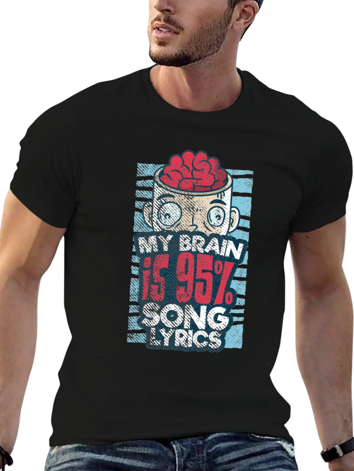 My Brain is 95% Song Lyrics T-Shirt