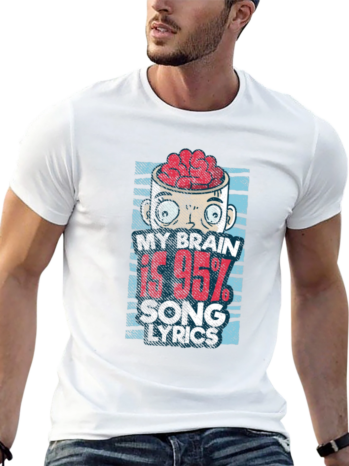 My Brain is 95% Song Lyrics T-Shirt