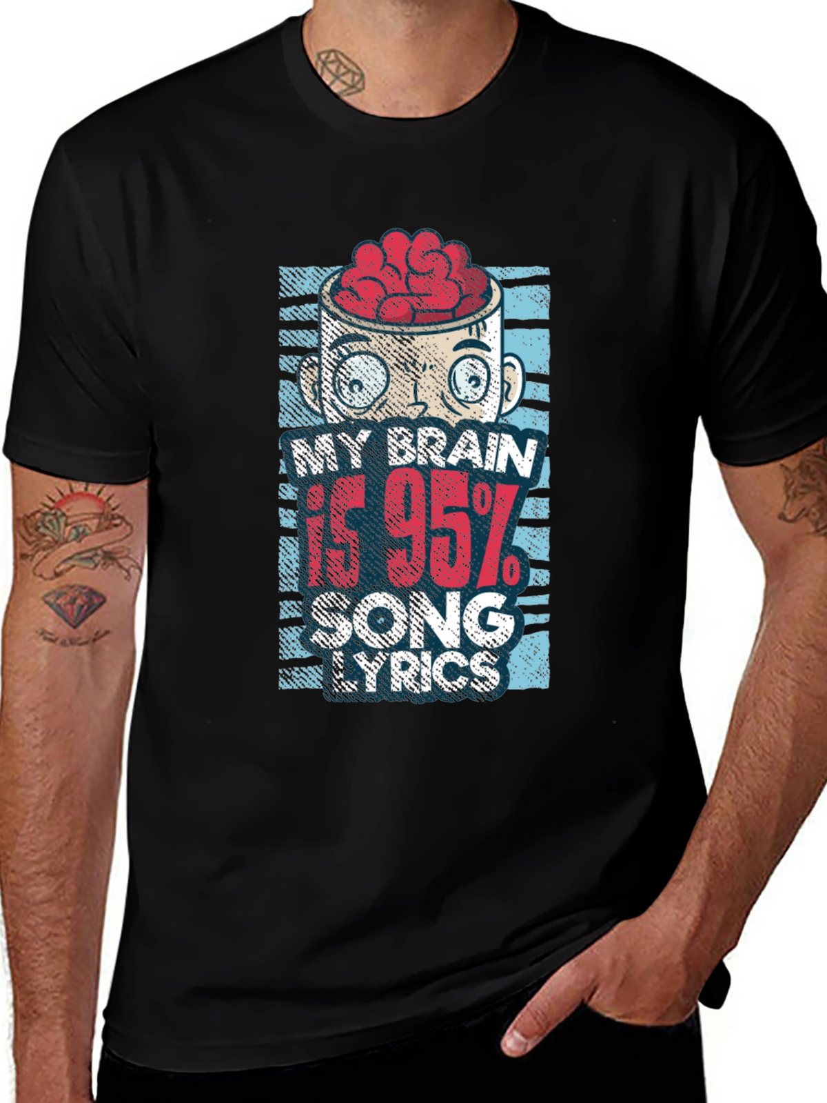 My Brain is 95% Song Lyrics T-Shirt