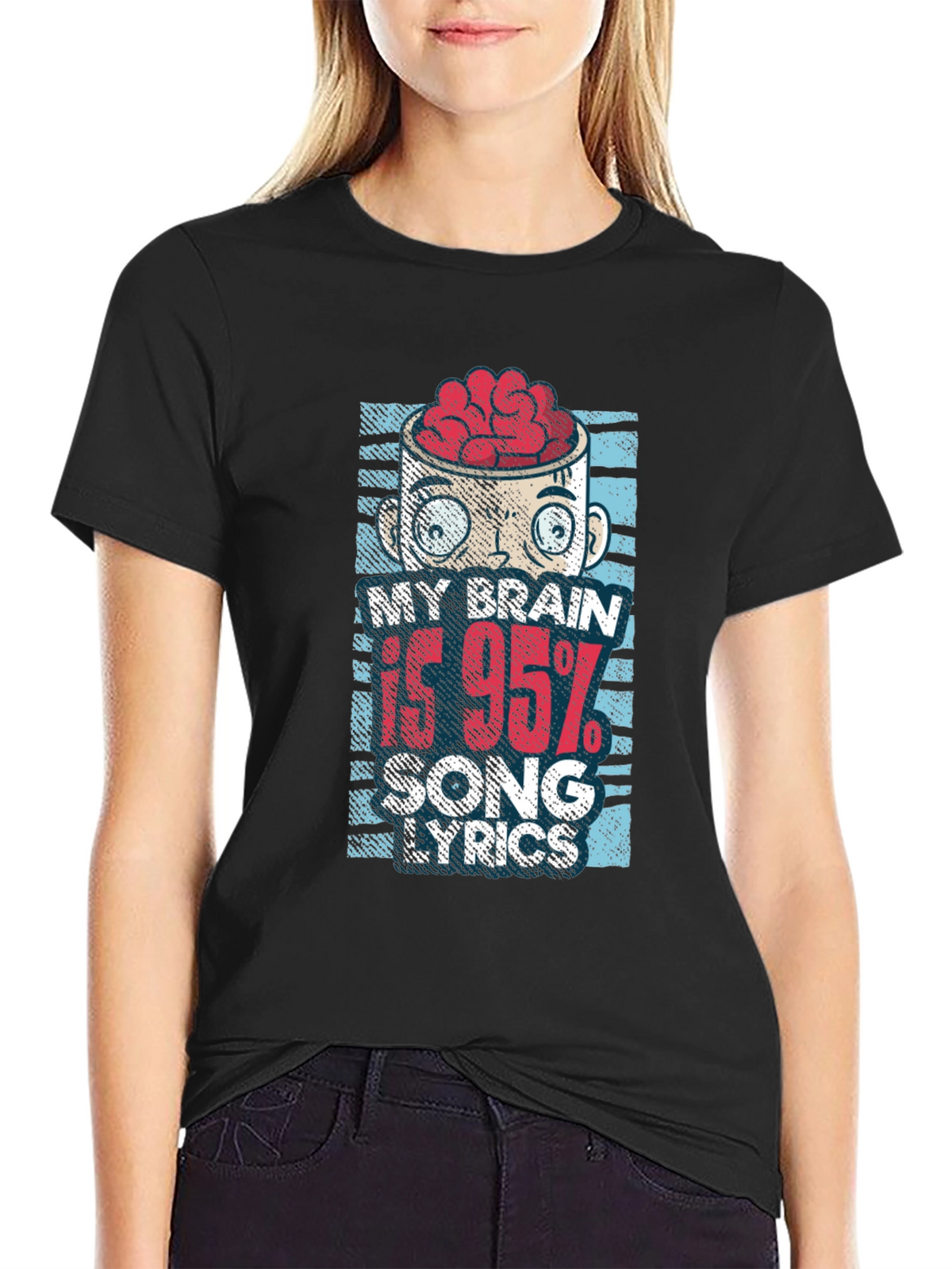 My Brain is 95% Song Lyrics T-Shirt