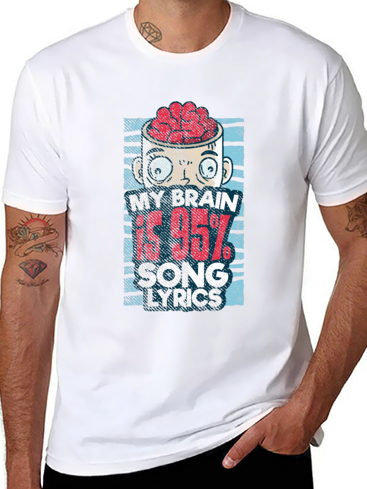 My Brain is 95% Song Lyrics T-Shirt