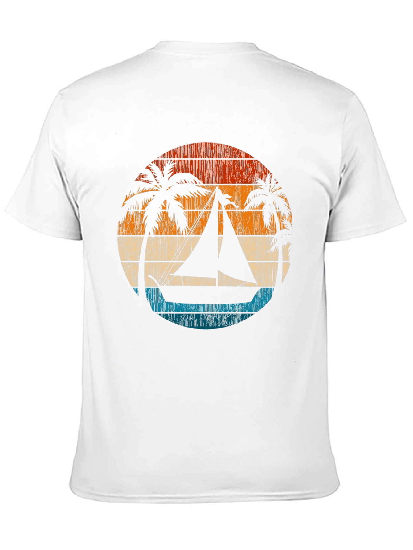 Retro Sunset Sailboat Graphic T-Shirt