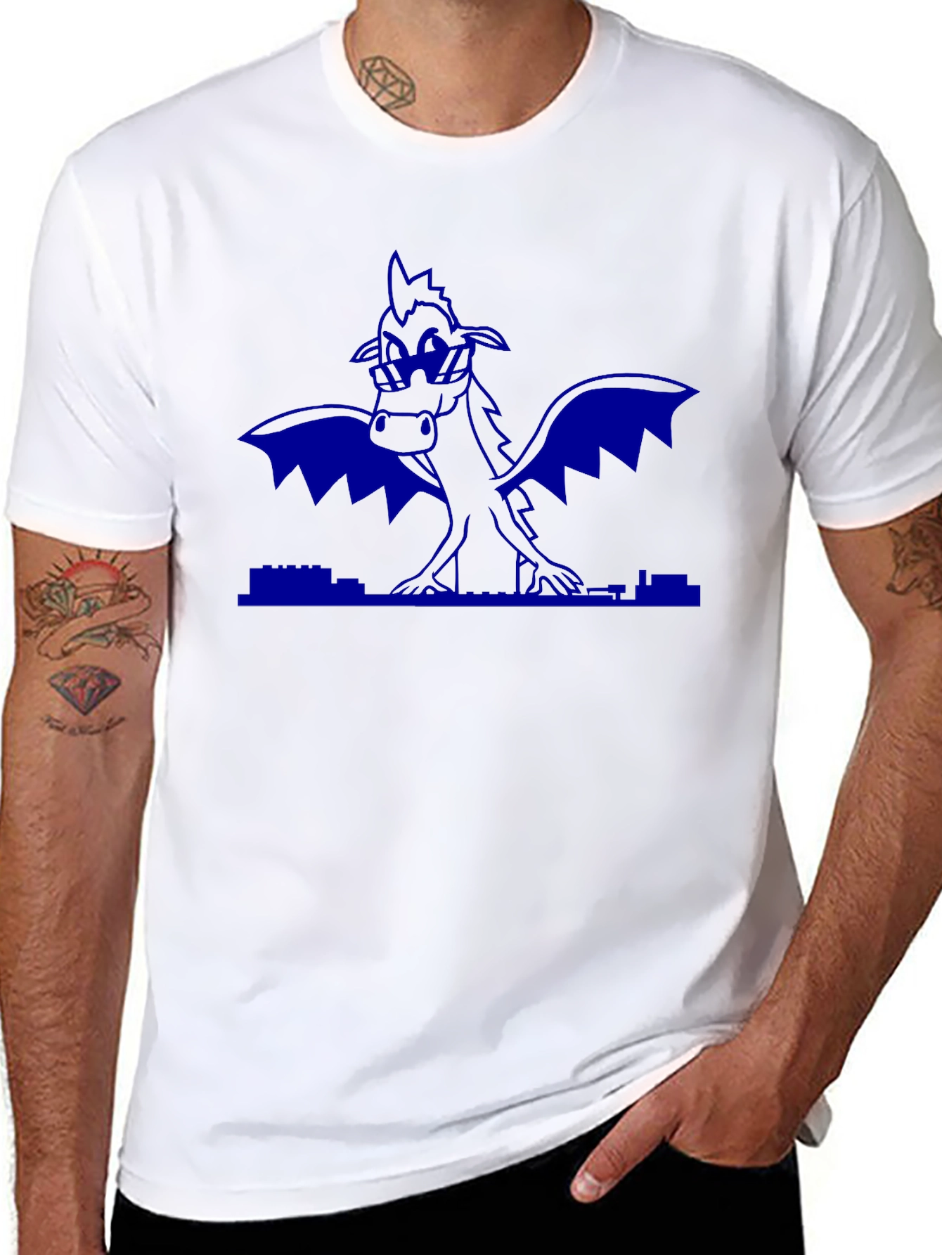 Blue Dragon Graphic Black T-Shirt