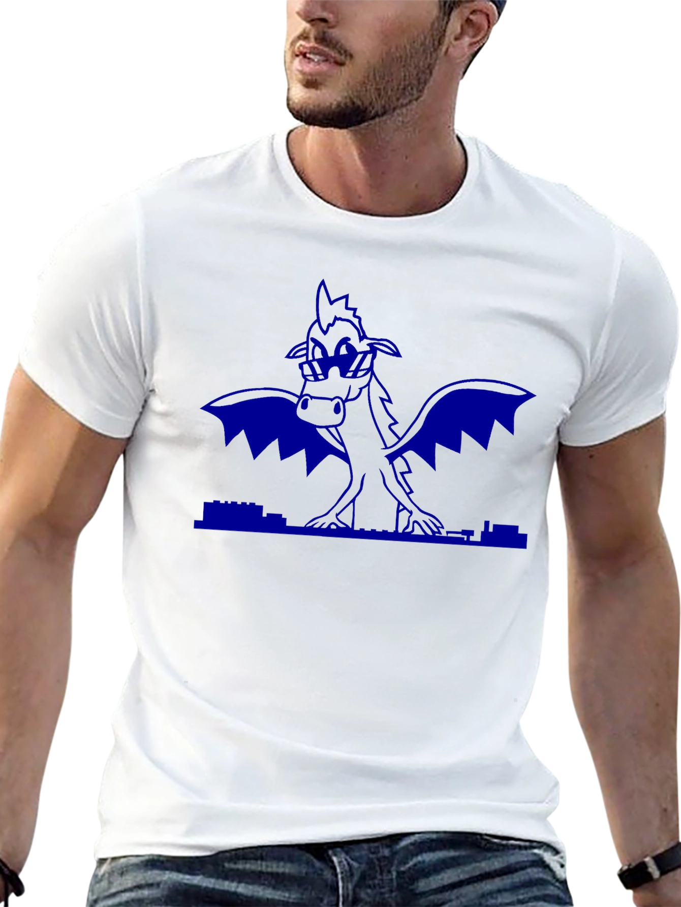 Blue Dragon Graphic Black T-Shirt