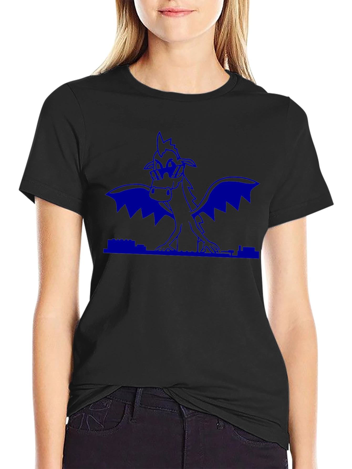 Blue Dragon Graphic Black T-Shirt