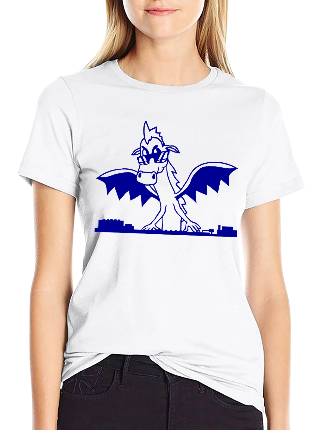 Blue Dragon Graphic Black T-Shirt