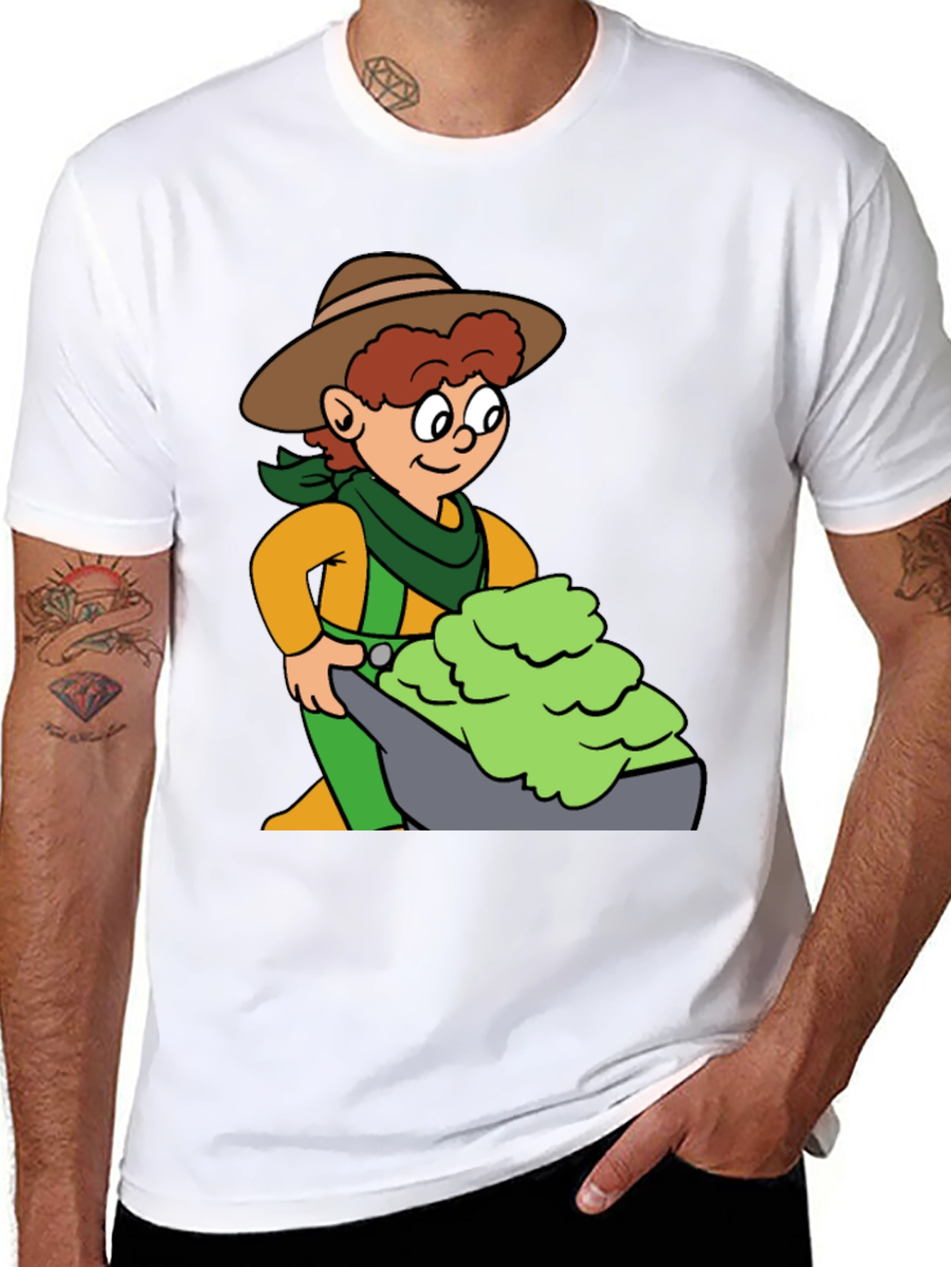 Cartoon Cowboy T-Shirt - Black Cotton Tee